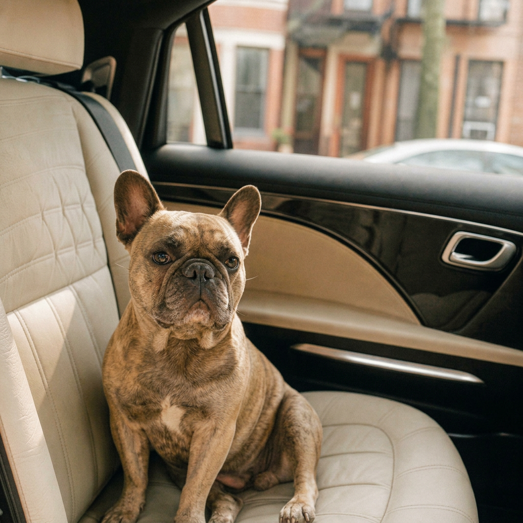 French Bulldog riding with Solo Pet Go